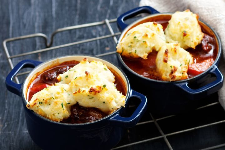 Goulash with potato dumplings