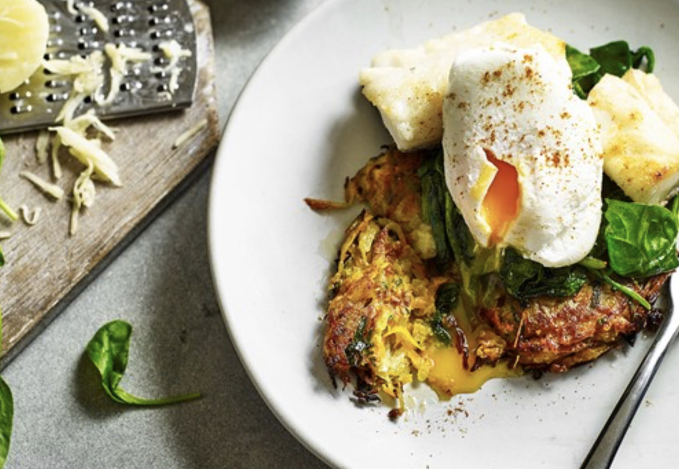 Indian Potato Rosti, Haddock and Poached Egg Recipe